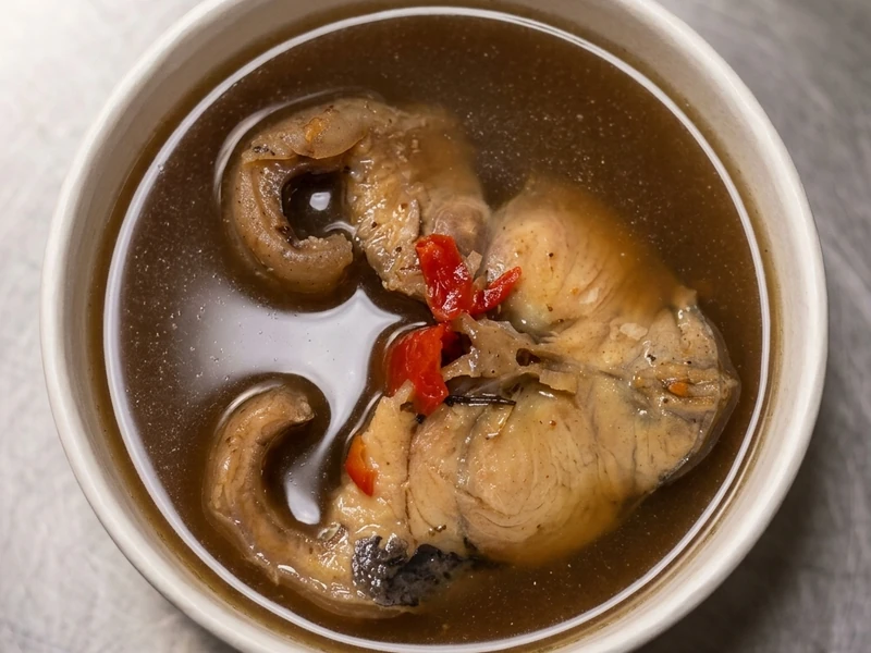 Nigerian goat meat pepper soup at Lagos Flavors in Queen Mary Park, Edmonton, AB
